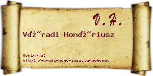 Váradi Honóriusz névjegykártya